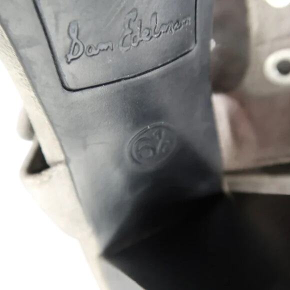 Sam Edelman Shoes Womens 6.5 Heeled Sandals Ankle Straps Leather Block Heel Grey - Picture 9 of 15